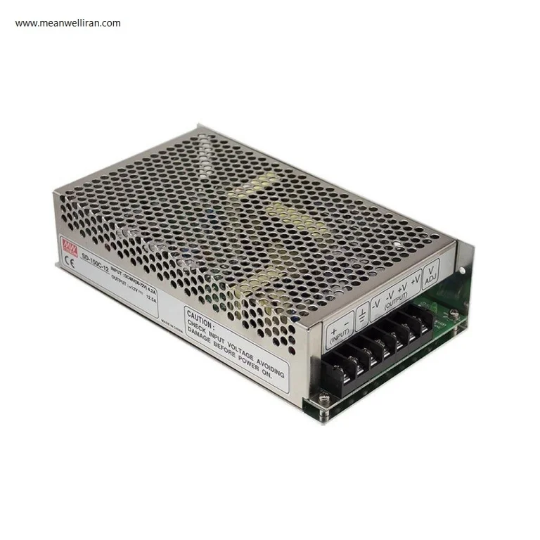 منبع تغذیه SD-150B-24 کانورتر DC / DC converter توان 150 وات ، ورودی مبدل 19 ~ 36 VDC پاور سوئیچینگ 24 ولت 6 آمپر . آداپتور . مین ول MEANWELL MW