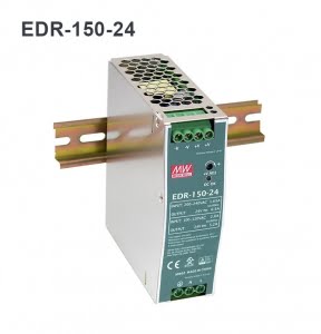 منبع تغذیه EDR-150-24 پاور سوئیچینگ ریلی 24 ولت ، 6.5 آمپر و 150 وات مین ول ، بازده 87 درصد قیمت عالی و مناسب