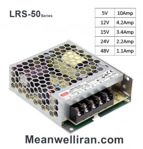 منبع تغذیه LRS-50-12 پاور سوئیچینگ ساپلای کف خواب کلاس اقتصادی 12 ولت 4.5 آمپر ، مجموعا 50 وات ، طراحی سی میلی متر ضخامت 1U مین ول MEANWELL MW