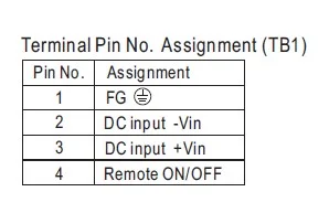 جدول ترمینال TB1 مبدل DC به DC مین ول DDR-240