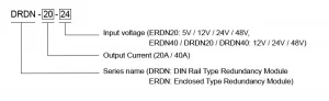 ترجمه سریال نامبر ماژول رندانسی منبع تغذیه DRDN-20/40